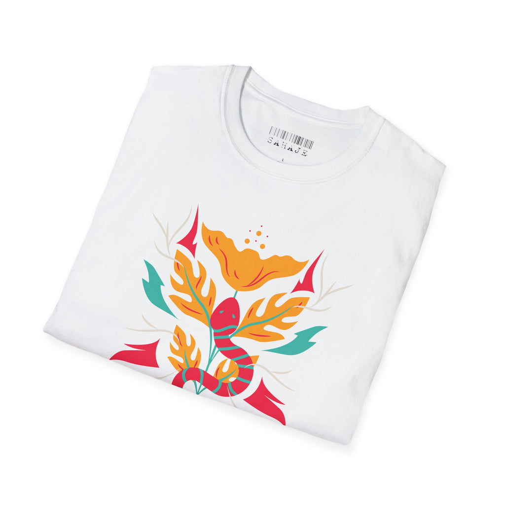 Sahaje Floral Snake Graphic T-Shirt