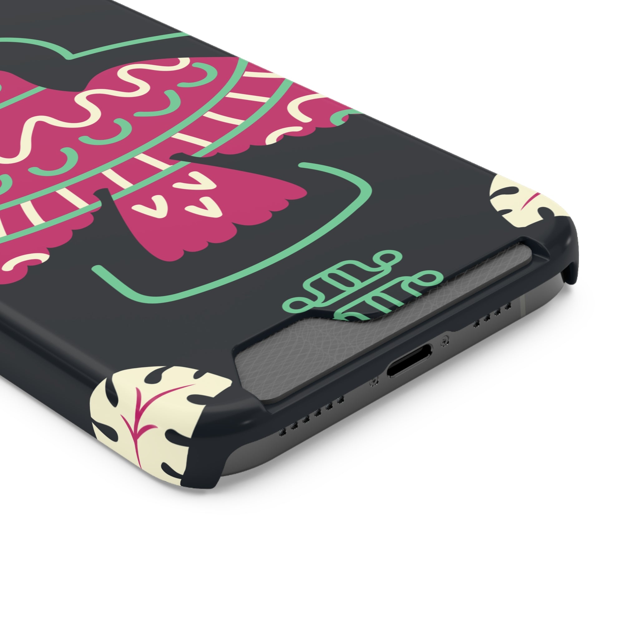 Vibrant Phone Case with Card Holder, Stylish Phone Accessory, Colorful Gift for Her, Boho Phone Cover, Trendy Mobile Case