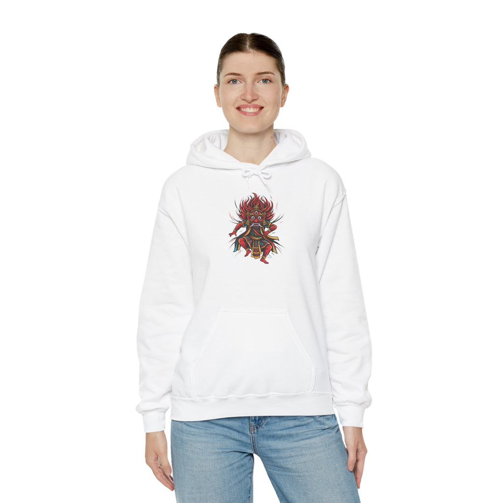 Demonic Oni Mask Hoodie — Japanese Demon Illustration Sweatshirt