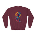 Youth Sweatshirt — Colorful Astronaut Silhouette Crewneck