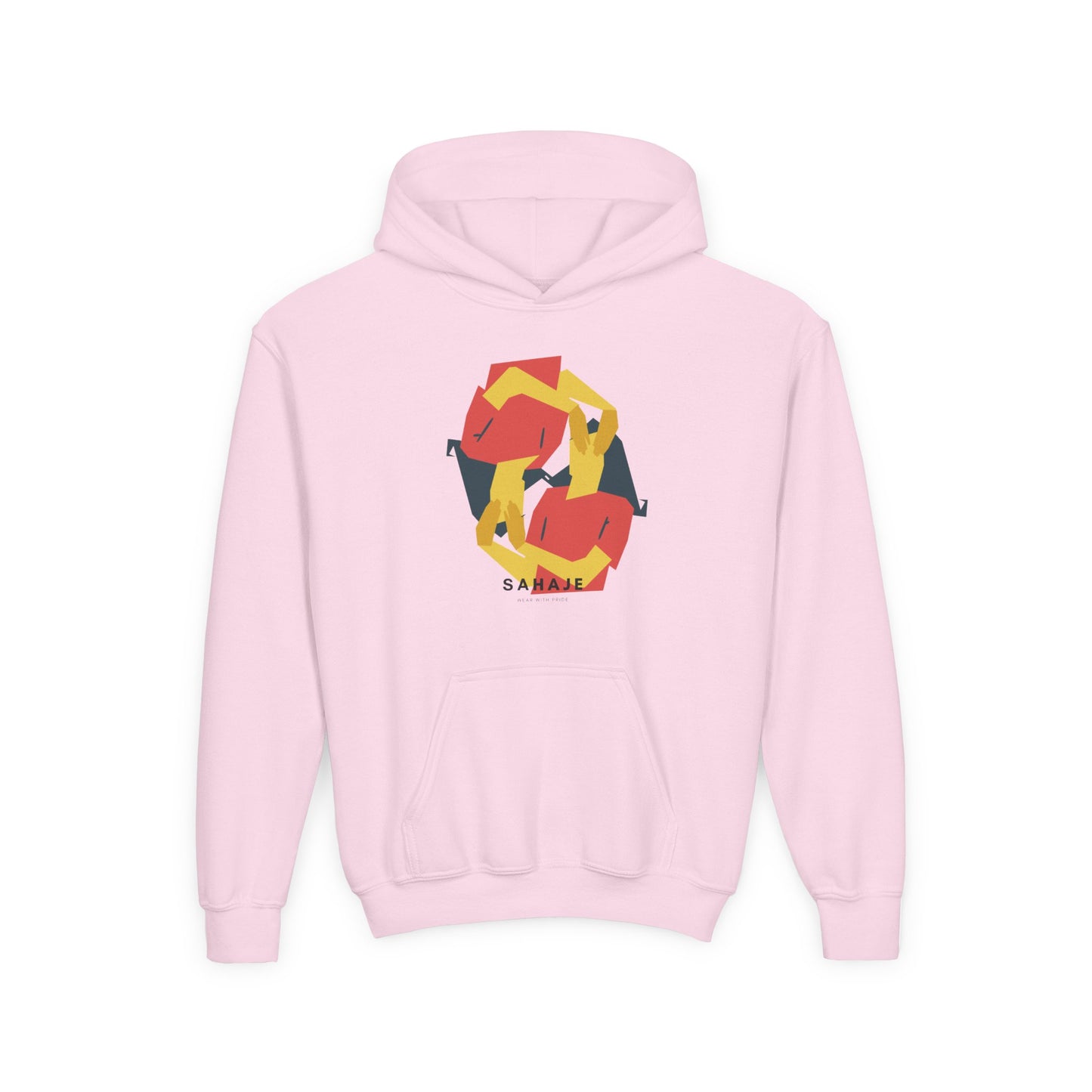Youth Hoodie with Geometric Squirrel Art – 'Squirrel' Colorful Kids Pullover