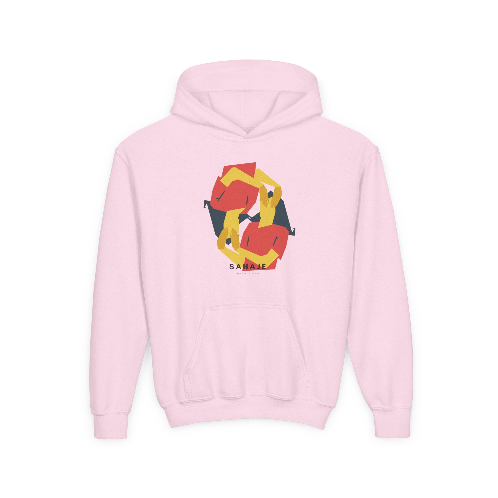 Youth Hoodie with Geometric Squirrel Art – 'Squirrel' Colorful Kids Pullover