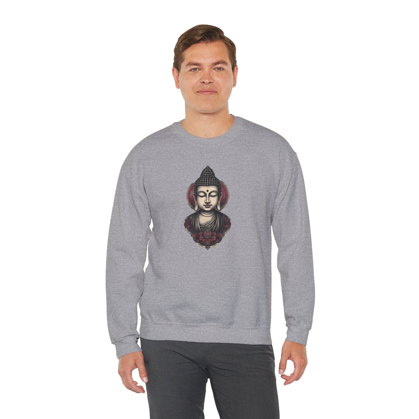 Buddha Lotus Crewneck Sweatshirt — Tranquil Meditation Graphic