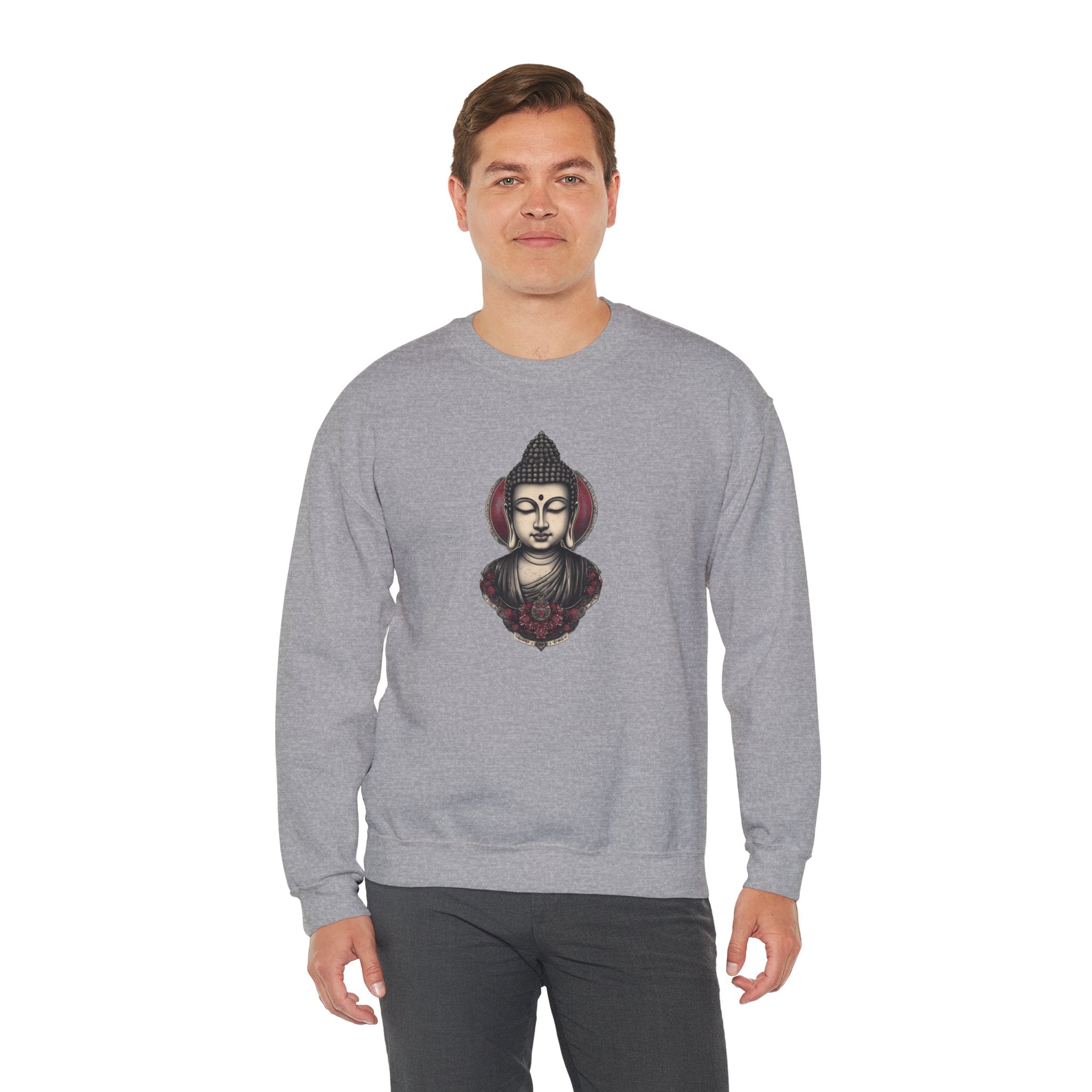 Buddha Lotus Crewneck Sweatshirt — Tranquil Meditation Graphic
