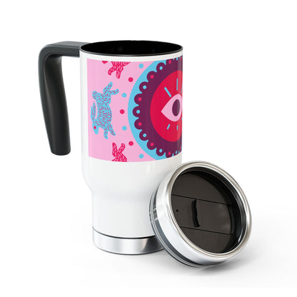 Vibrant Eye Design Stainless Steel Travel Mug, 14oz - Perfect for Coffee Lovers, Gifts for Her, Adventure Mug, Colorful Travel Cup, [...]
