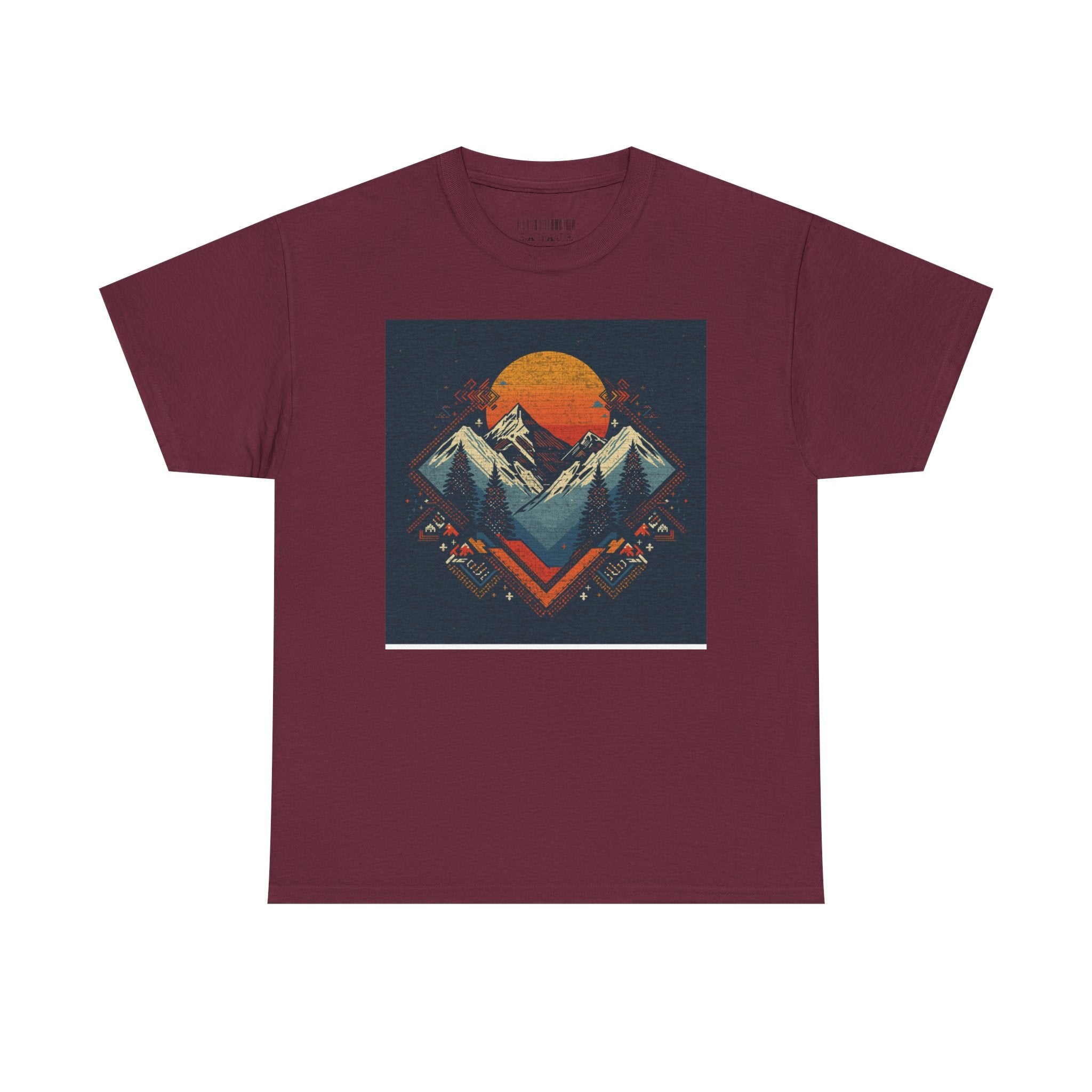 Mountain Sunset Graphic Tee — Vintage Retro Outdoor Nature T-Shirt