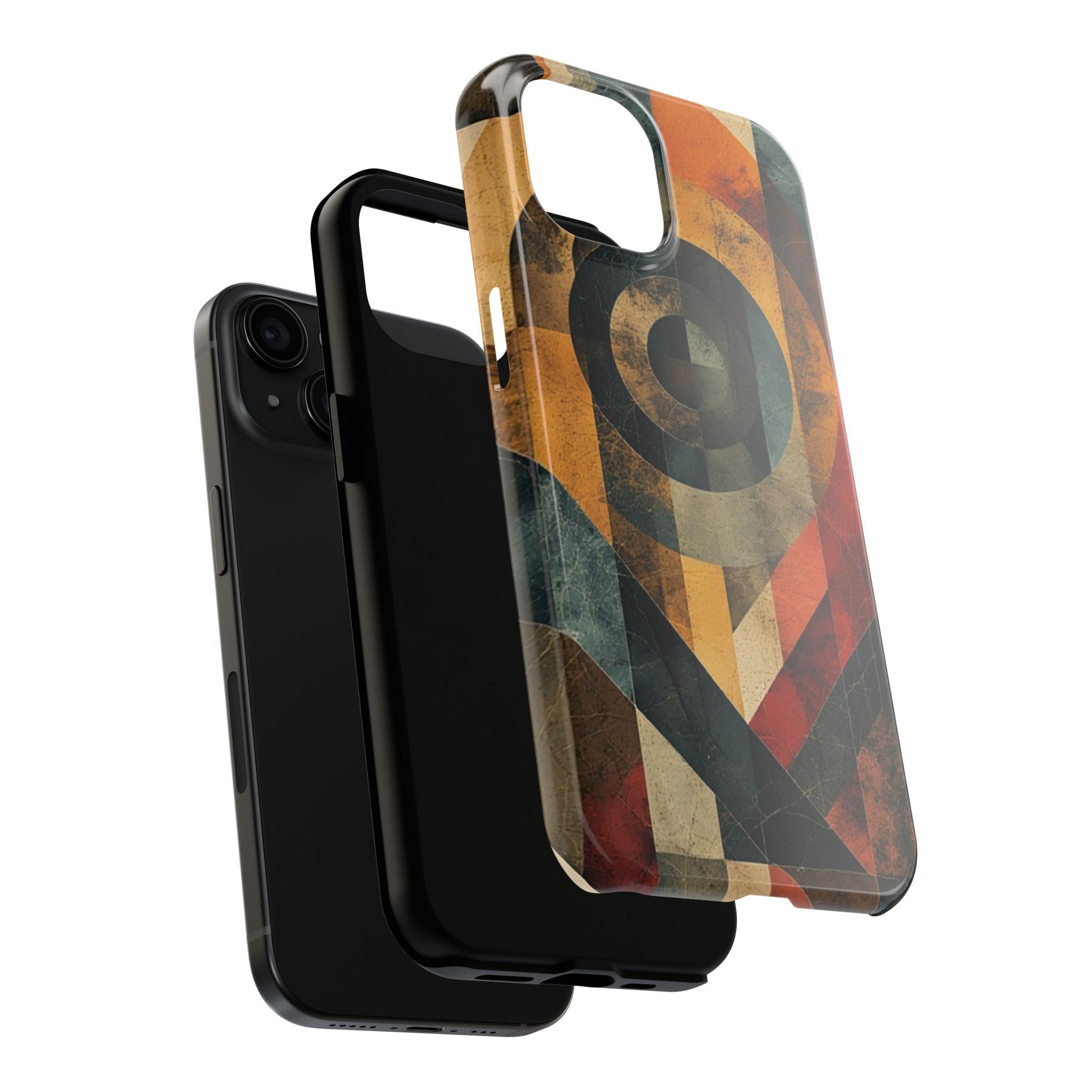 Retro Geometric Tough Phone Case — Vintage Target Circle Design