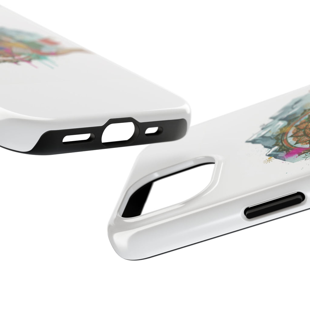 Mountain Compass Tough Phone Case with Prayer Flags & Fish Design