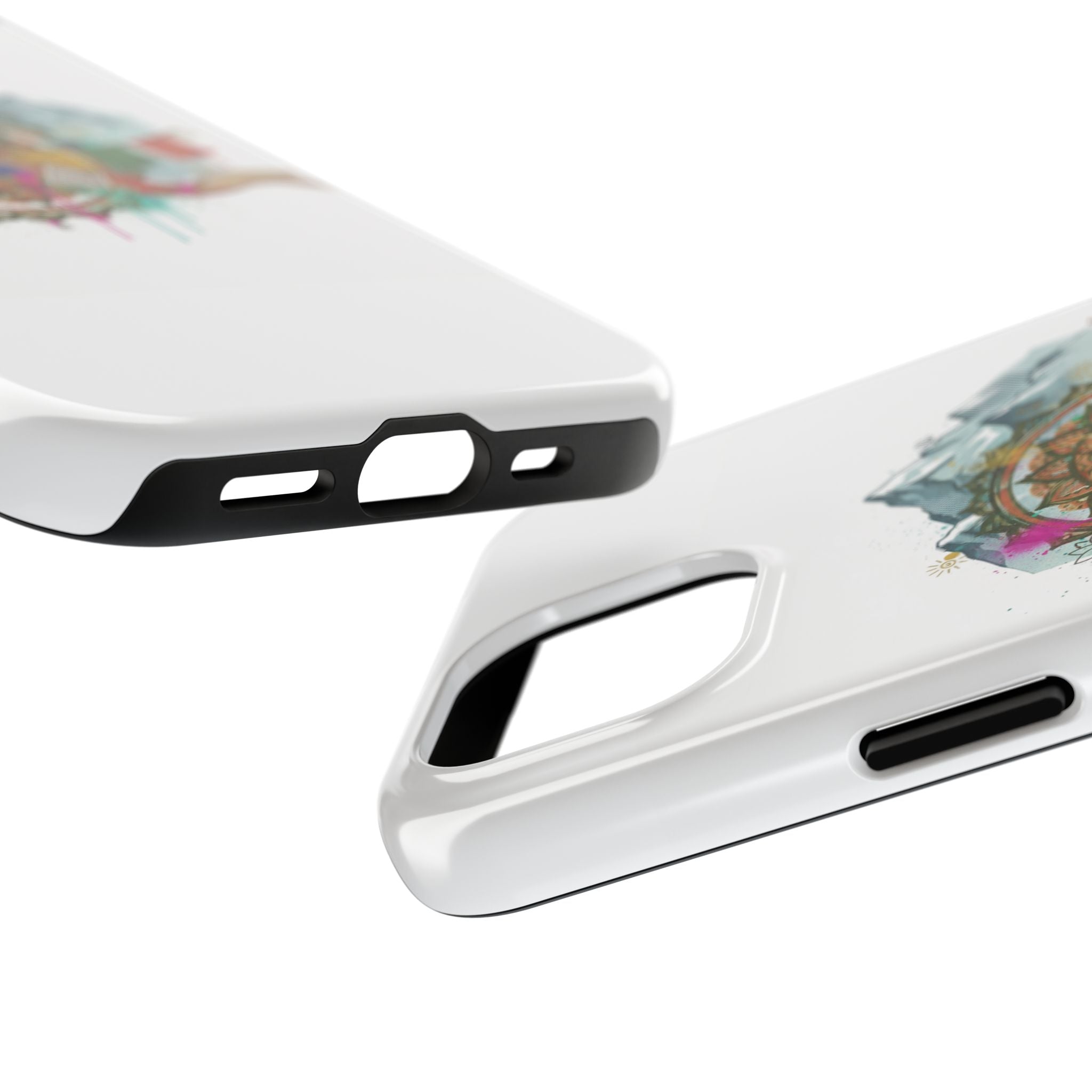 Mountain Compass Tough Phone Case with Prayer Flags & Fish Design