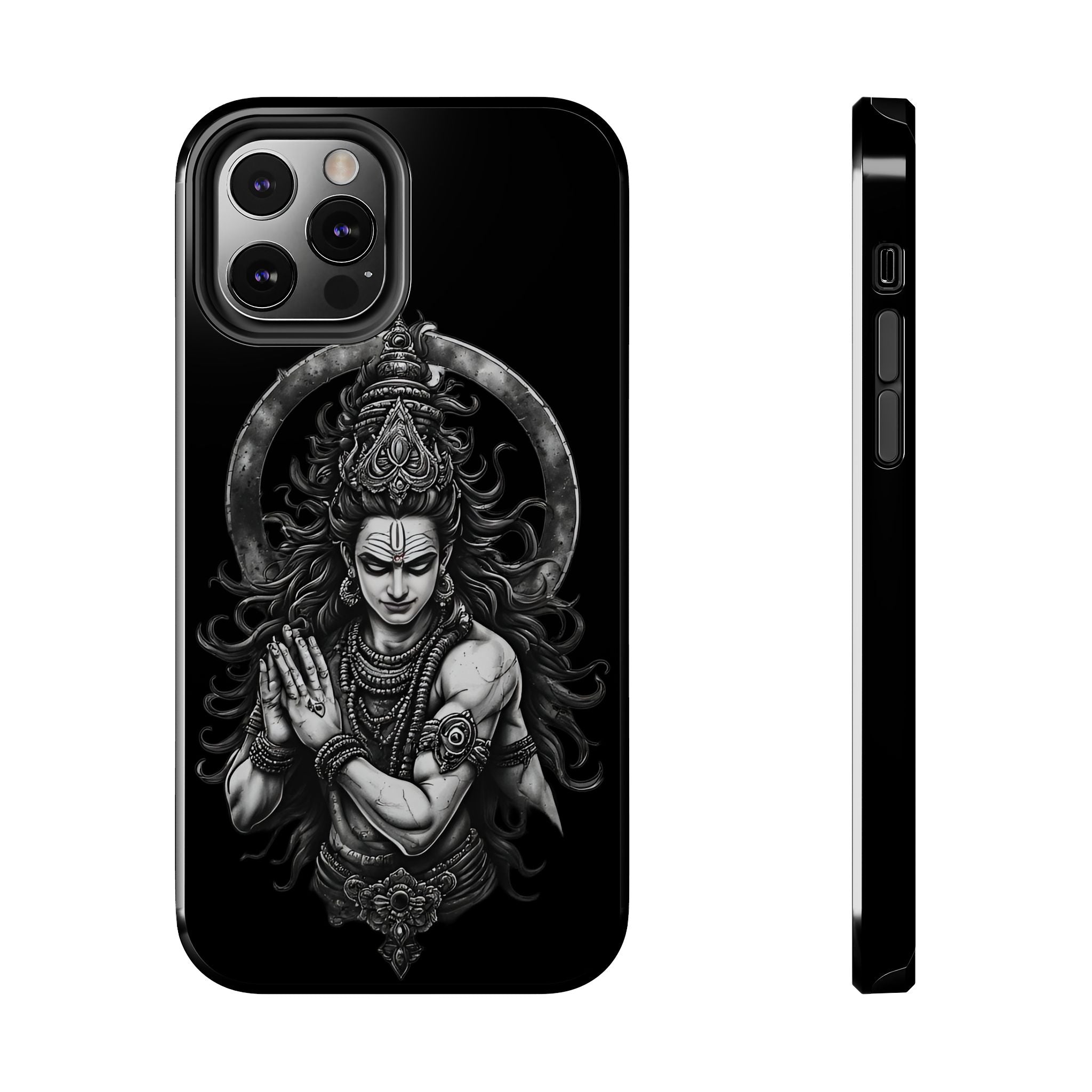 Shiva Tough Phone Case — Black Protective Hindu Deity Design