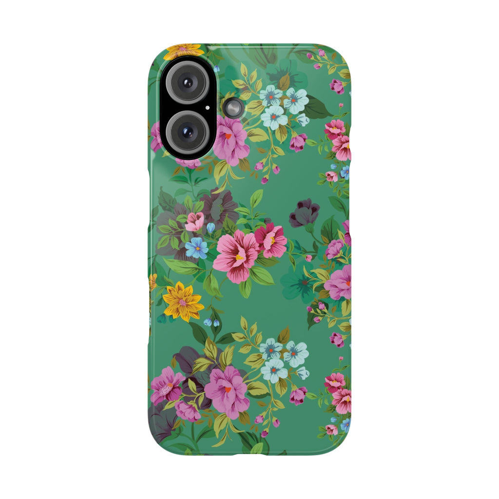 Floral Slim Phone Case - Cute Botanical Design, Gift for Spring, Nature Lovers, Customizable Phone Cover, Trendy Accessories, Flower Power