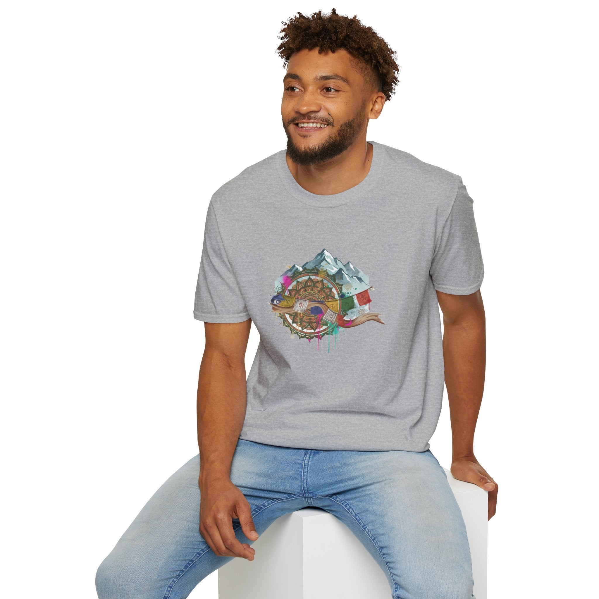 Adventure Turtle Graphic T-Shirt — Mountain Shell Nature Art Tee