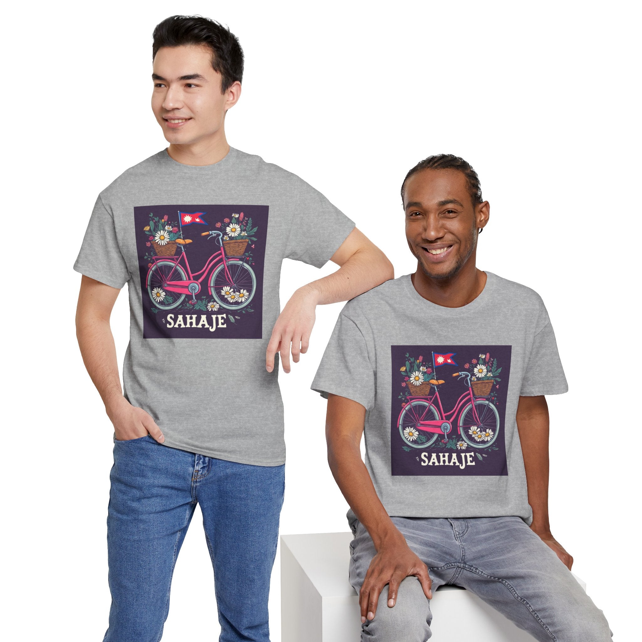 Sahaje Floral Bicycle T‑Shirt