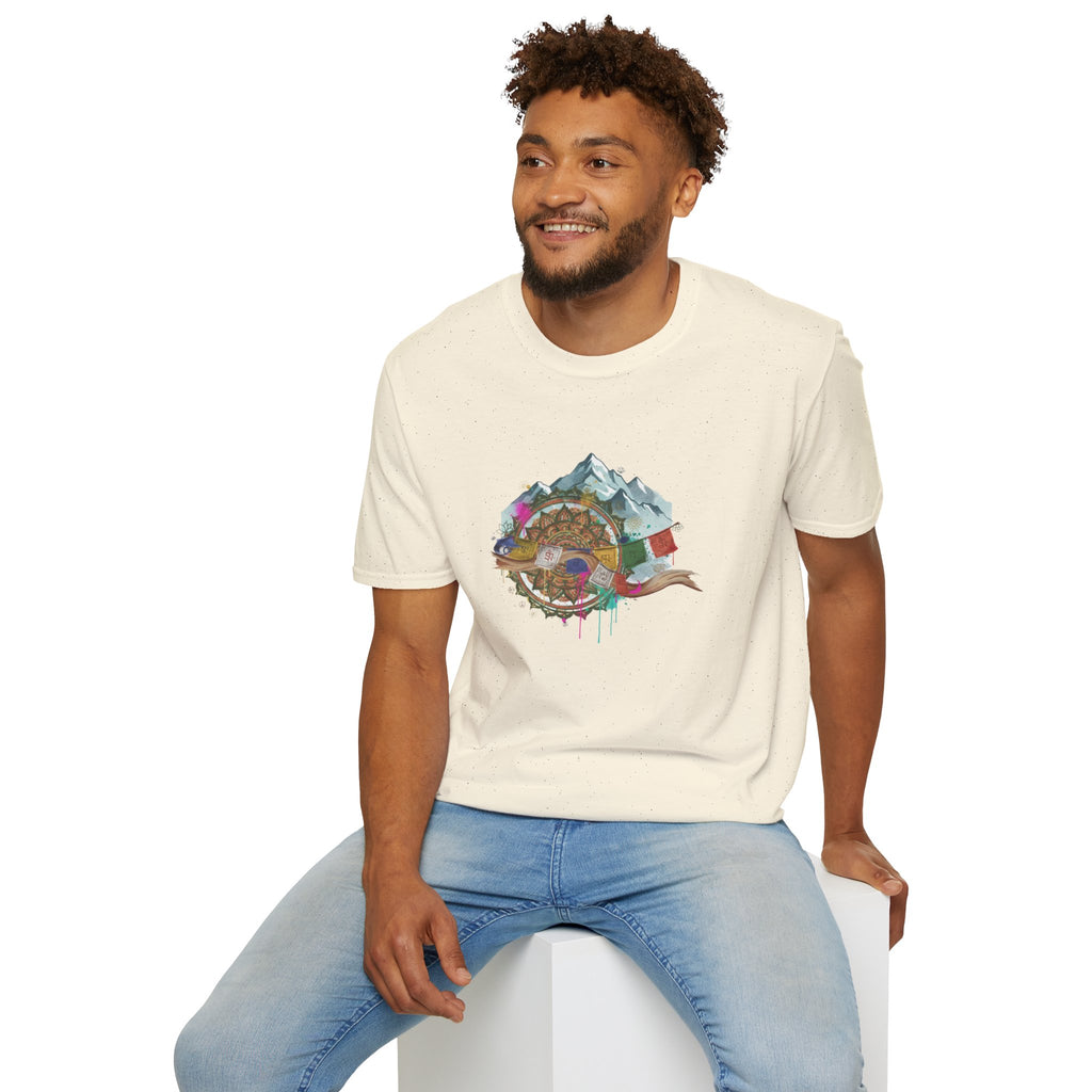 Adventure Turtle Graphic T-Shirt — Mountain Shell Nature Art Tee