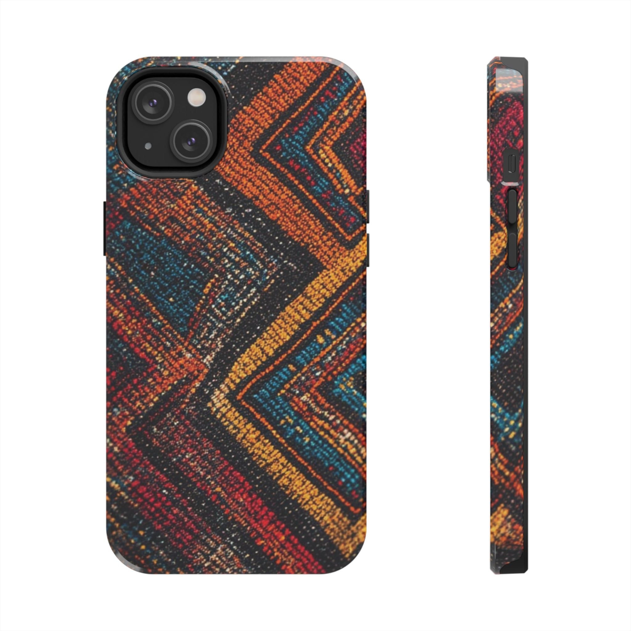 Tough Phone Case — Boho Geometric Rug Pattern, Protective iPhone Cover