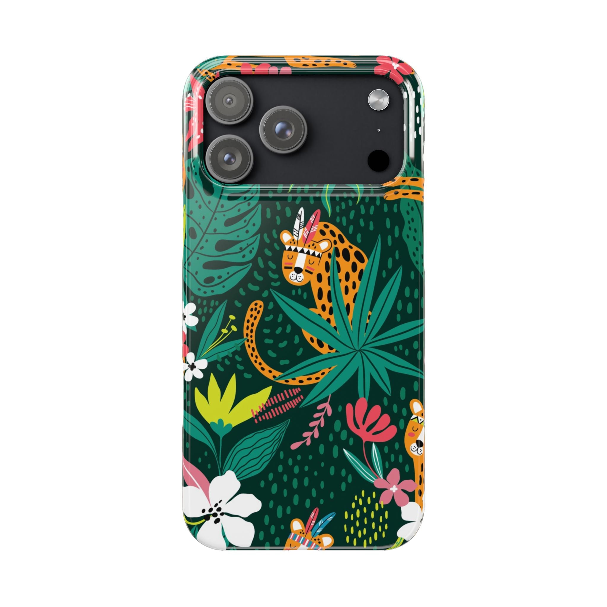 Slim Phone Case — Tropical Jungle Leopard Floral Pattern (Slim Protective Phone Cover)