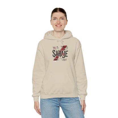Sahaje Graphic Hoodie – Distressed Vintage Script Pullover