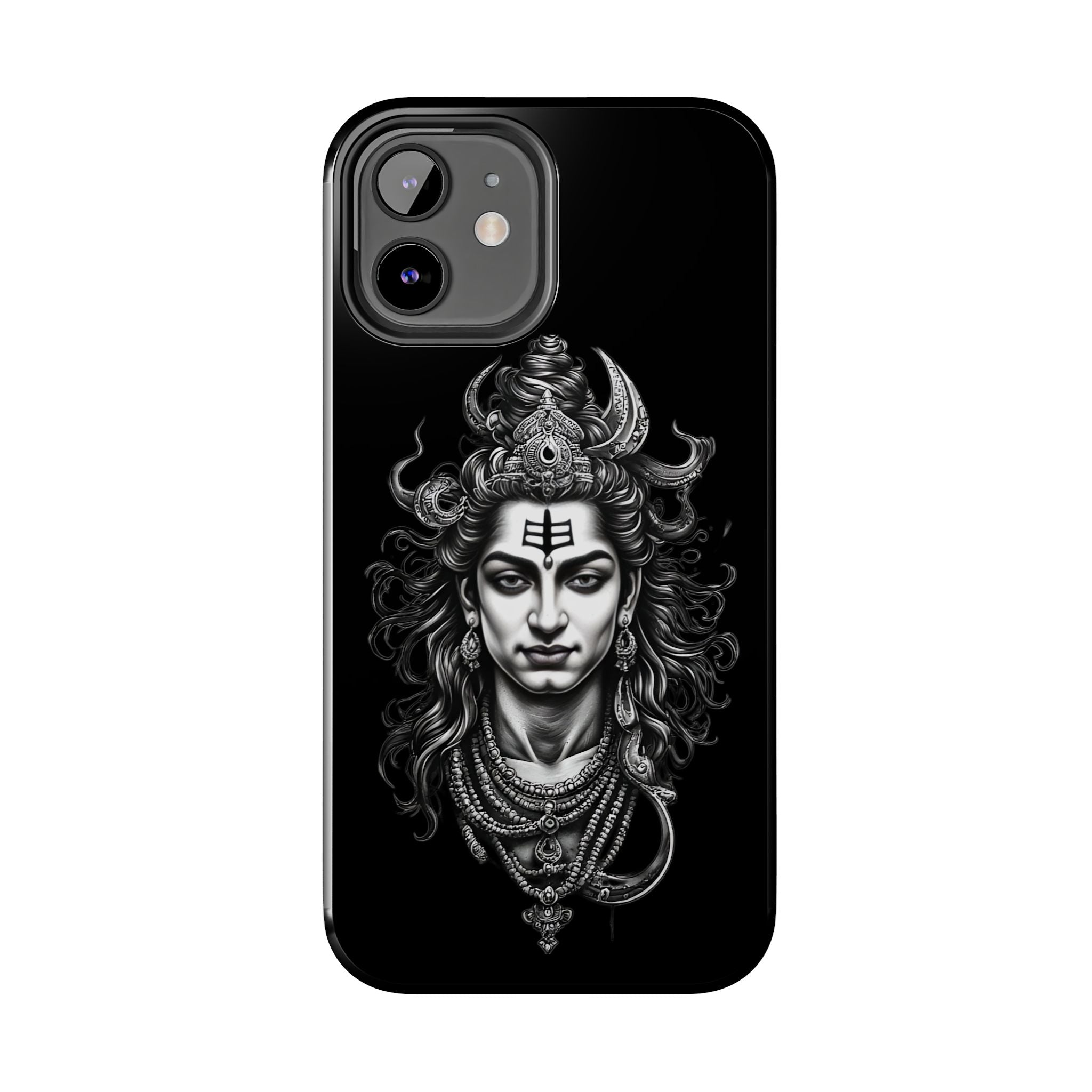 Phone Case — Intricate Lord Shiva Illustration on Black Tough Case