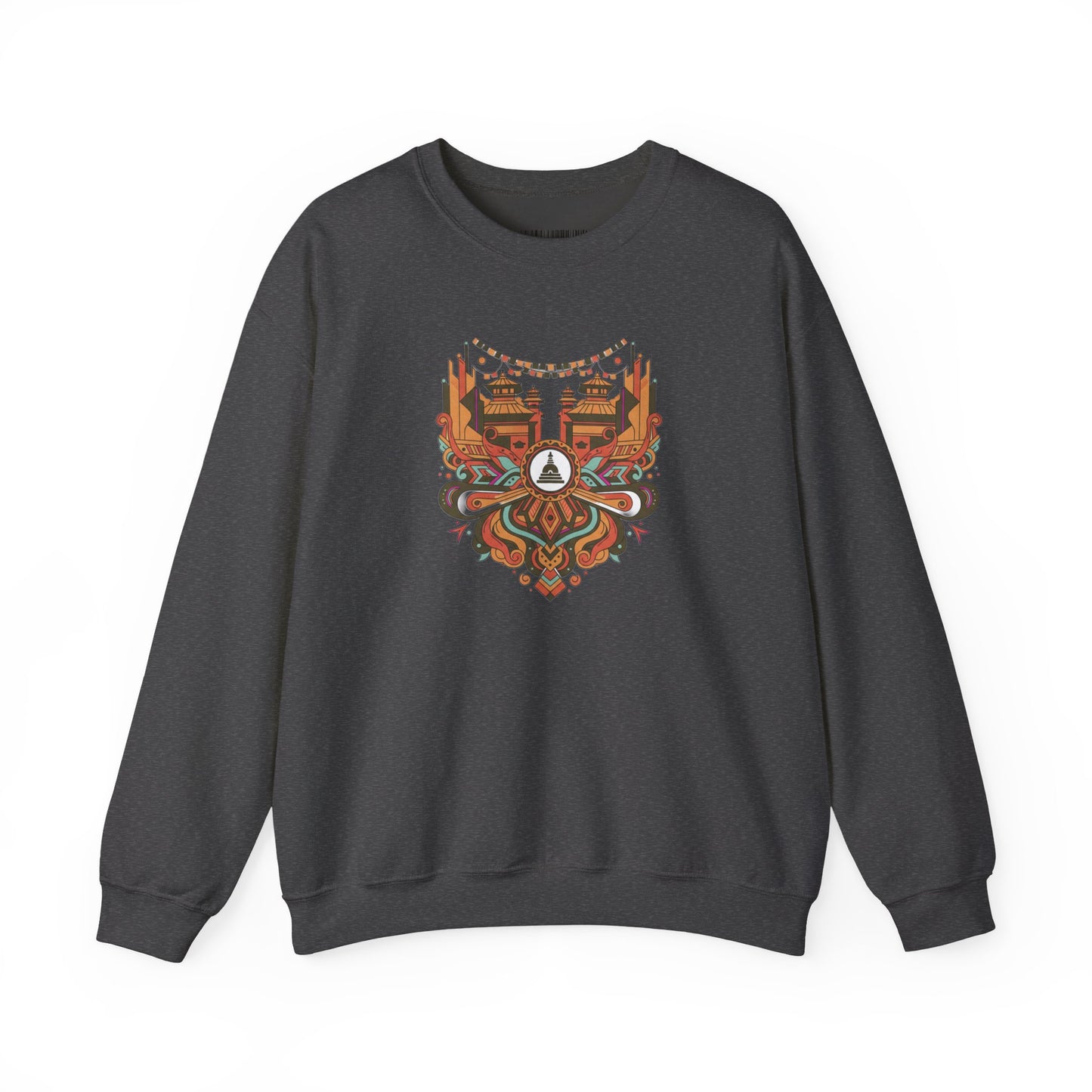 Vintage Tribal Fox Sweatshirt — Geometric Forest Animal Crewneck