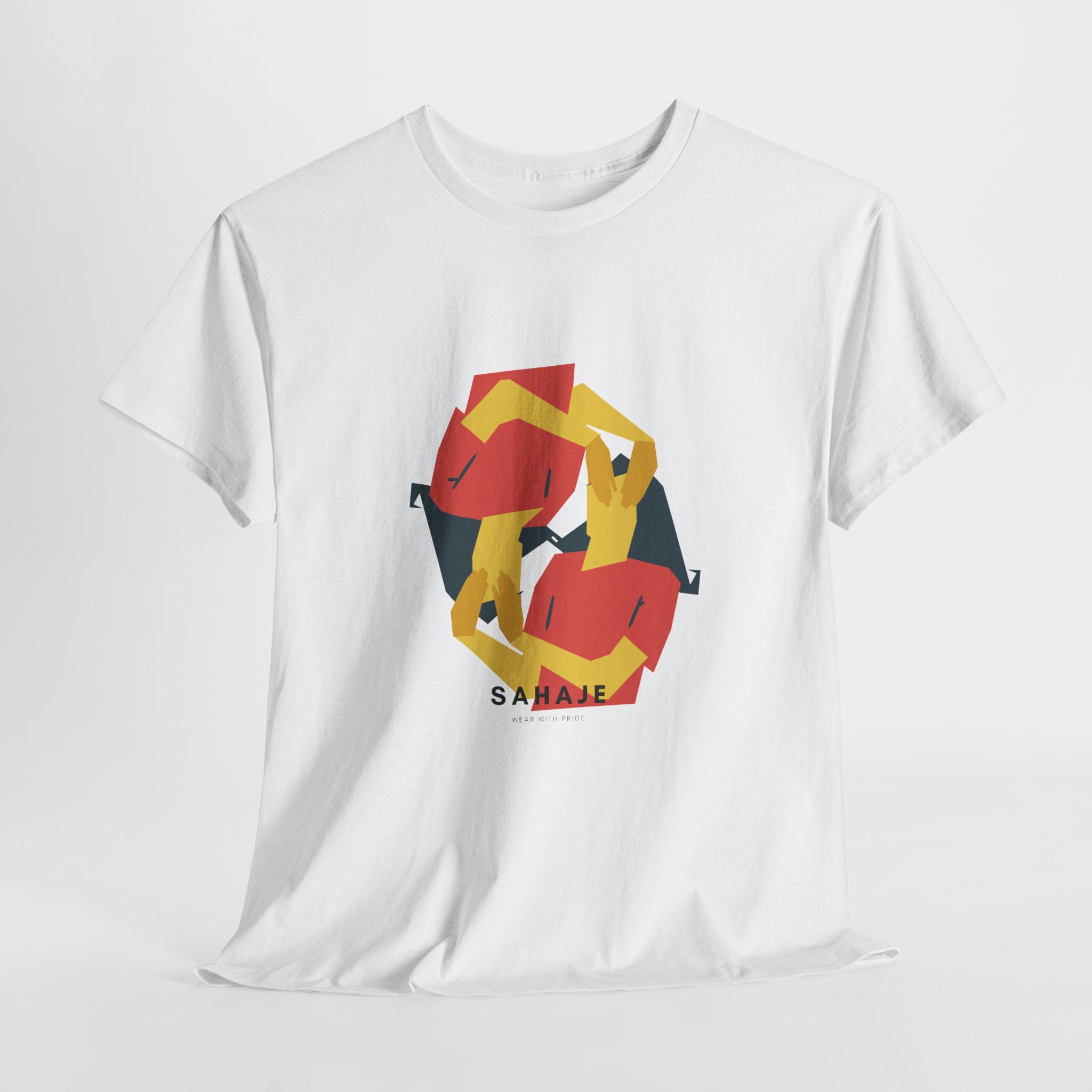 Geometric Fox Tee — Stylized Red & Yellow Fox Illustration T-Shirt