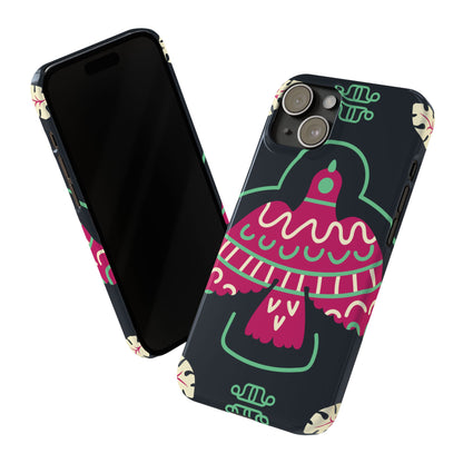 Colorful Bird Slim Phone Case, Bohemian Style Phone Cover, Gift for Nature Lovers, Unique Bird Design, Trendy Mobile Accessory