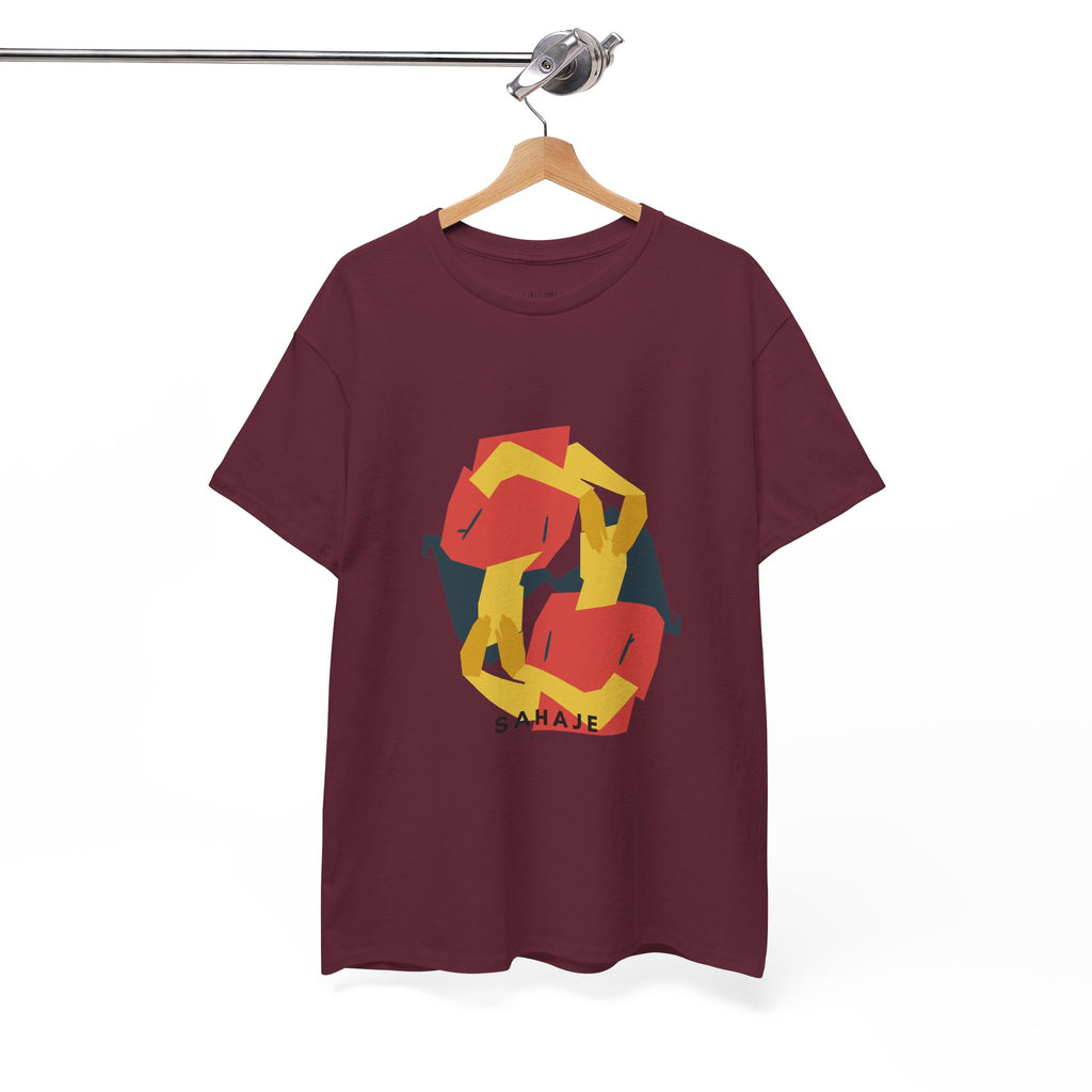 Geometric Fox Tee — Stylized Red & Yellow Fox Illustration T-Shirt