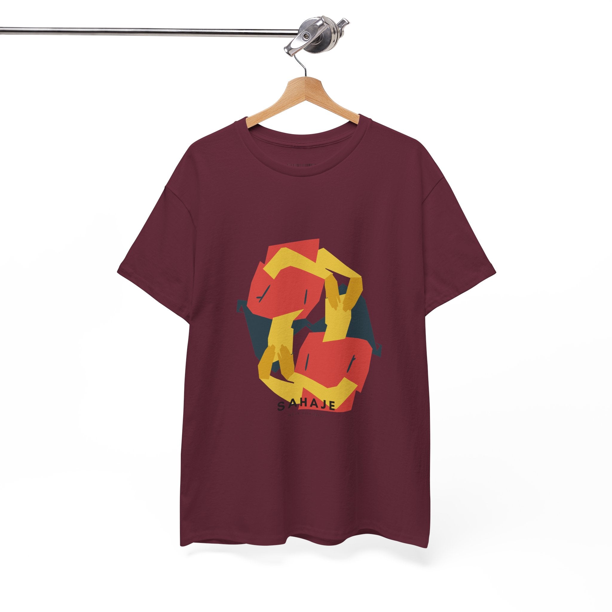 Geometric Fox Tee — Stylized Red & Yellow Fox Illustration T-Shirt