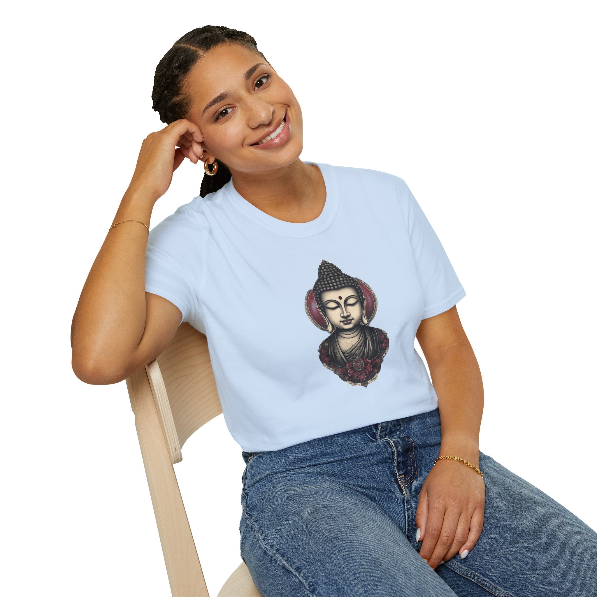 Buddha Portrait Tee — Zen Meditation Graphic T-Shirt