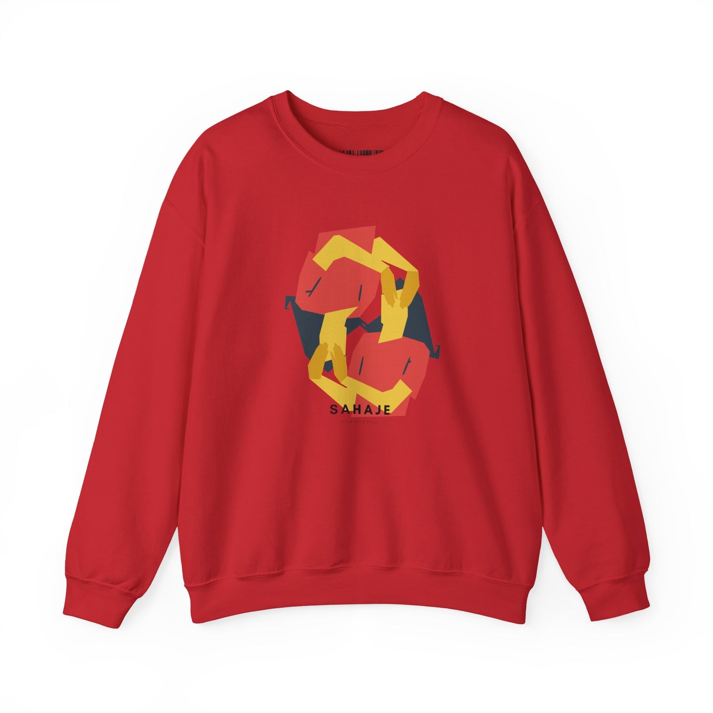 Abstract Flamingo Geometric Crewneck Sweatshirt