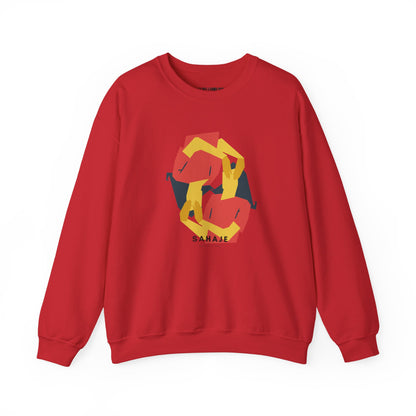 Abstract Flamingo Geometric Crewneck Sweatshirt