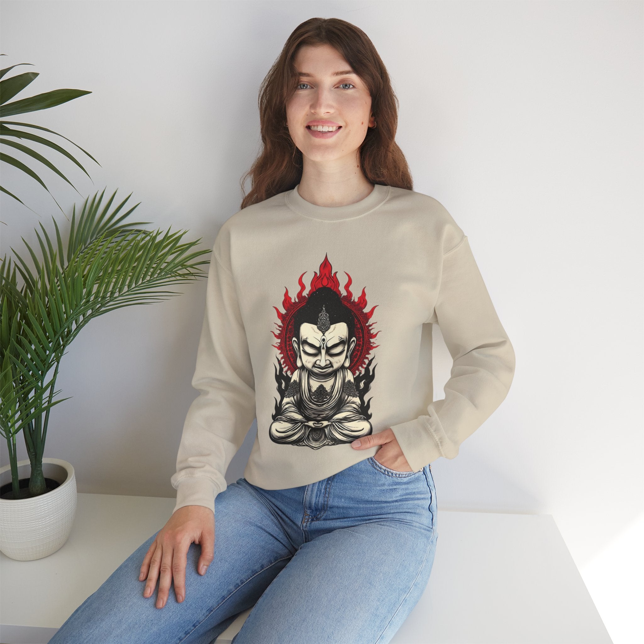 Buddha Flame Crewneck Sweatshirt
