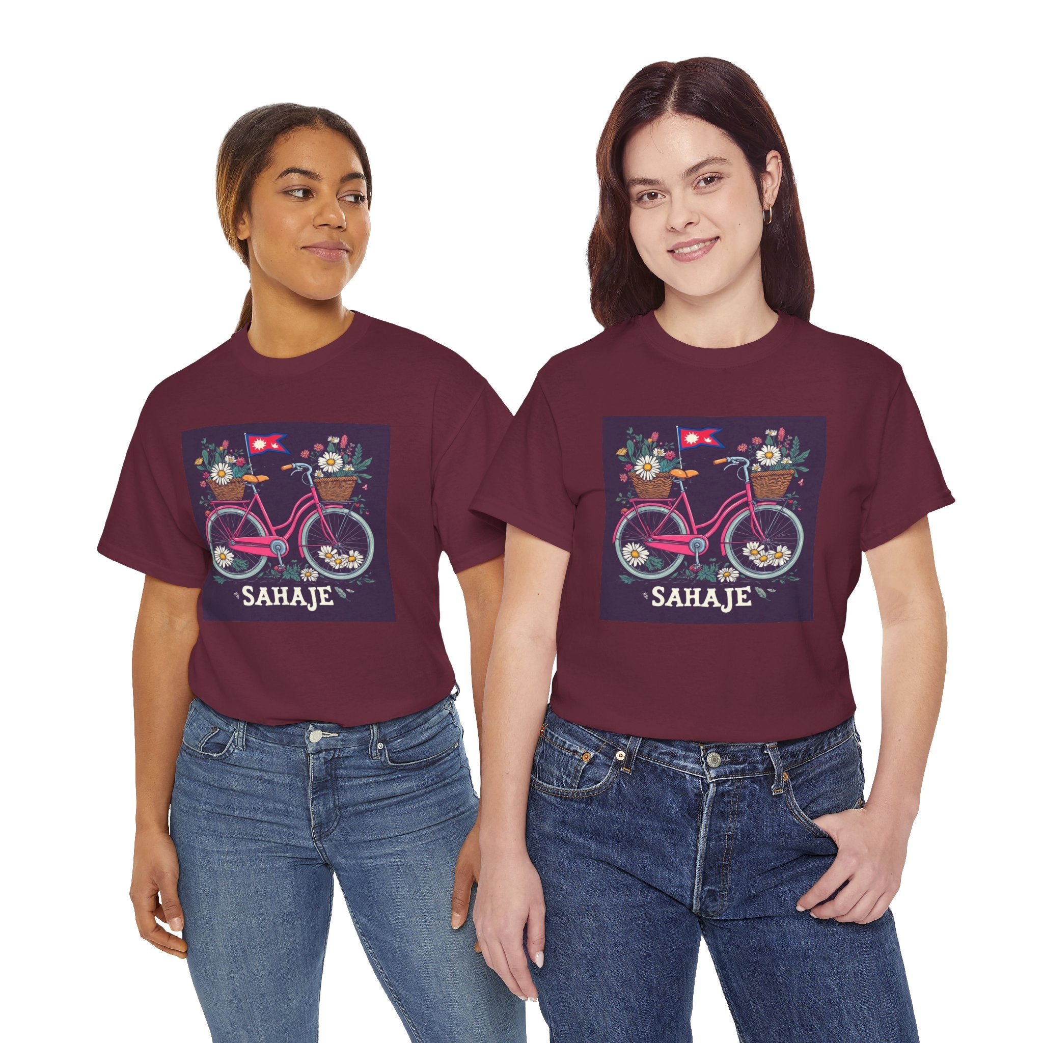 Sahaje Floral Bicycle T‑Shirt