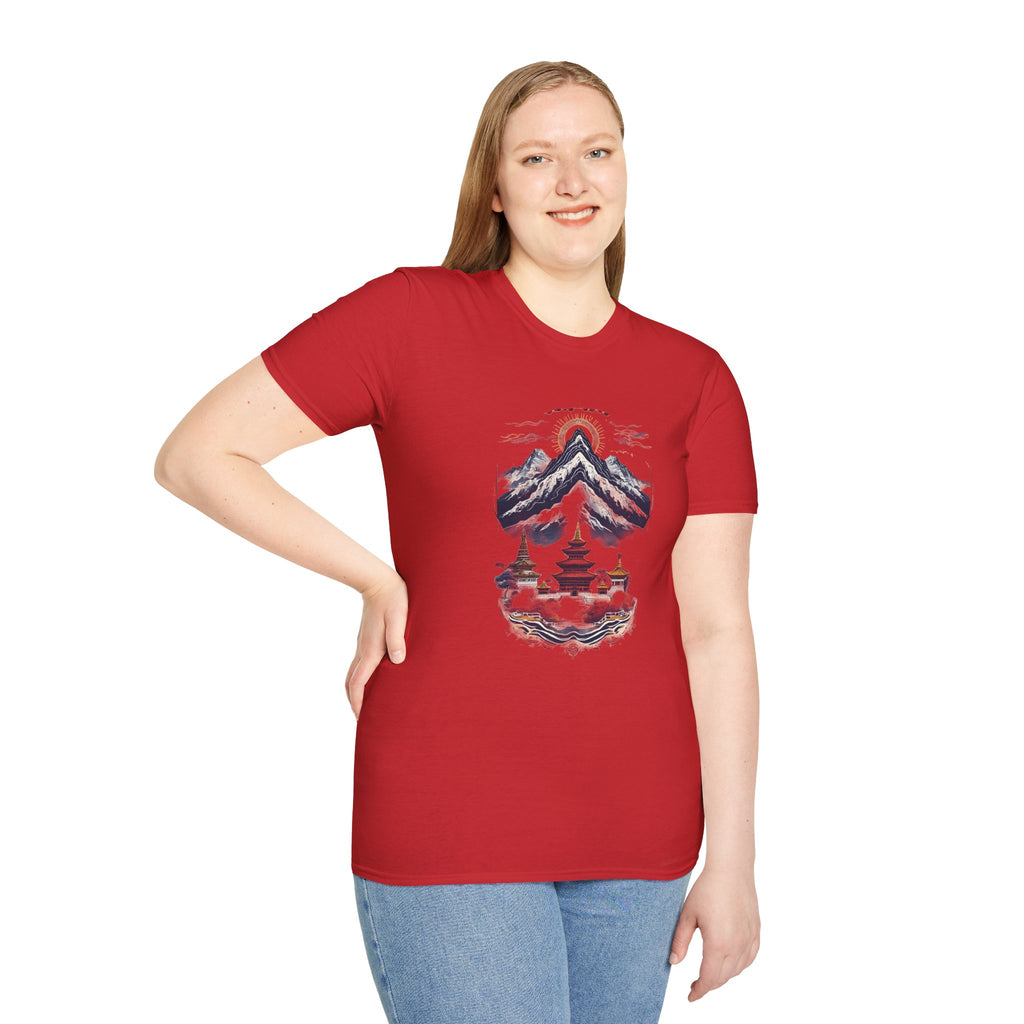 Asian Landscape T-Shirt — Mountain Pagoda Scenic Tee
