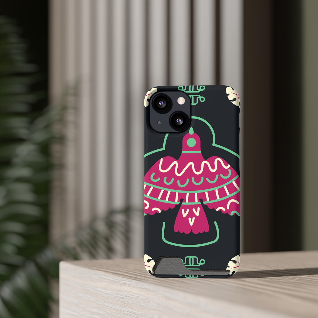 Vibrant Phone Case with Card Holder, Stylish Phone Accessory, Colorful Gift for Her, Boho Phone Cover, Trendy Mobile Case