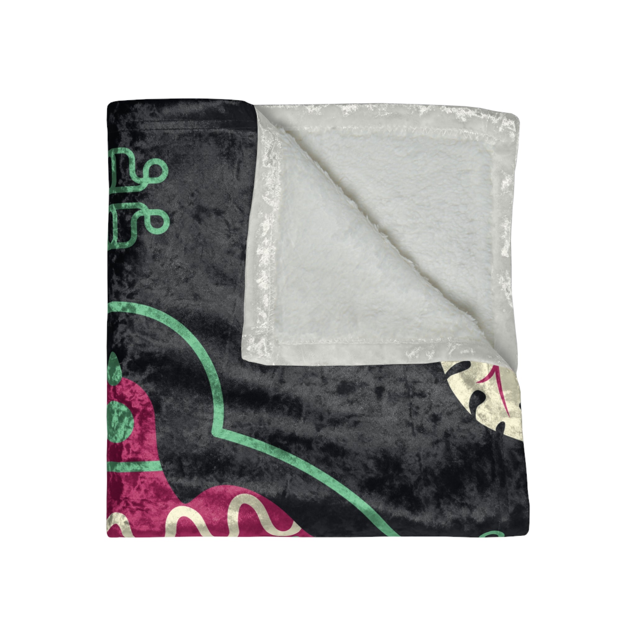 Crushed Velvet Blanket — Boho Pink Thunderbird Velvet Throw