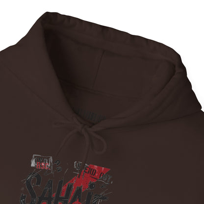 Sahaje Graphic Hoodie – Distressed Vintage Script Pullover