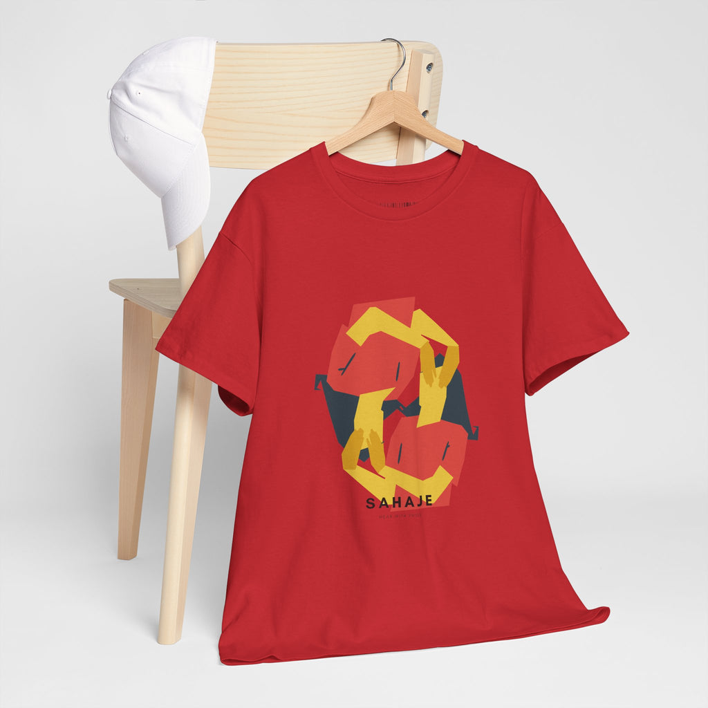 Geometric Fox Tee — Stylized Red & Yellow Fox Illustration T-Shirt