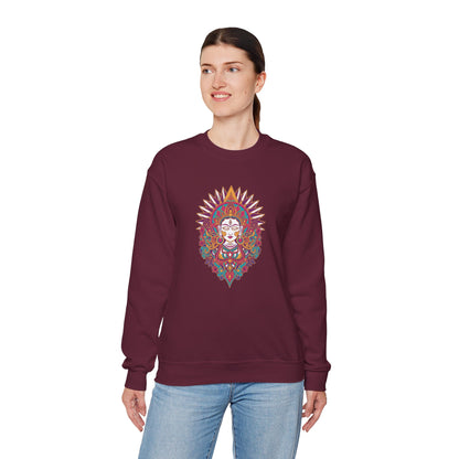 Crewneck Sweatshirt — Colorful Mandala Goddess Graphic