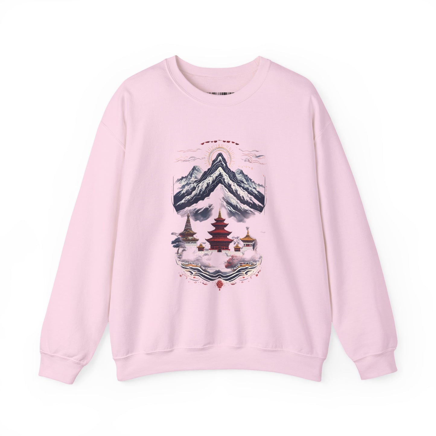 Japanese Mountain Pagoda Crewneck Sweatshirt