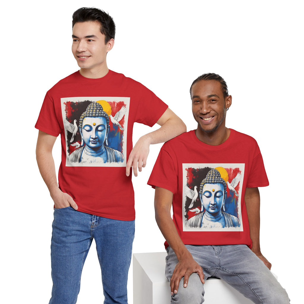Buddha Peace Tee — Colorful Buddha & Doves Graphic T-Shirt