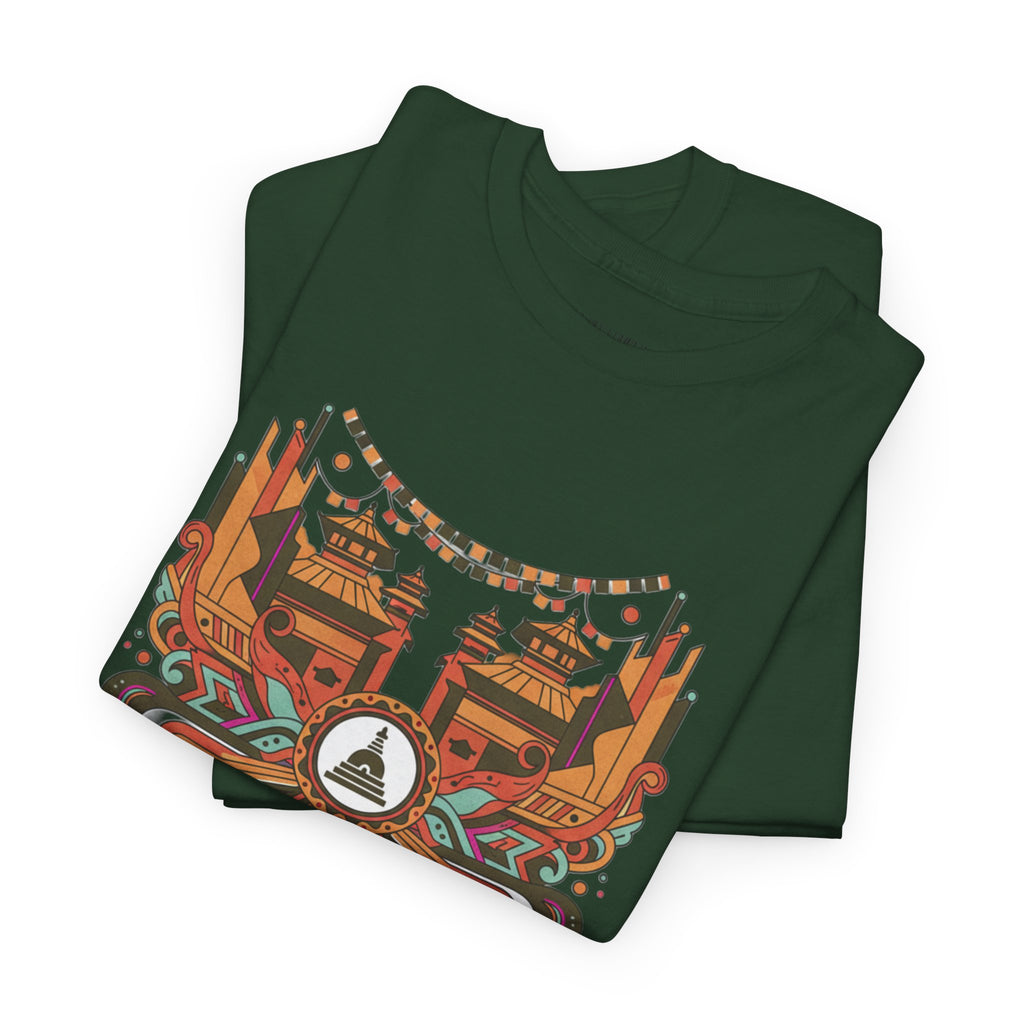 Mandala Cityscape Tee — Boho Urban Art Graphic T-Shirt