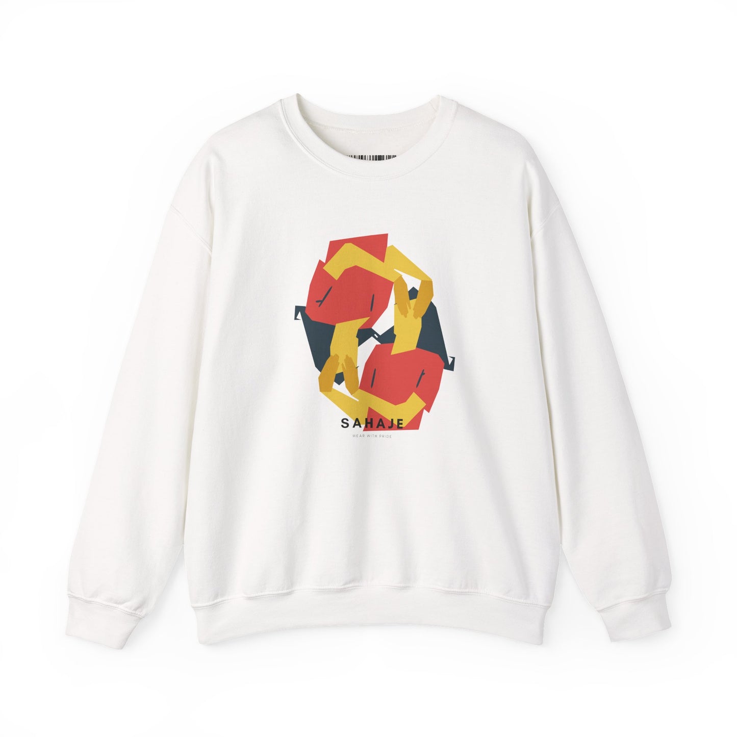 Abstract Flamingo Geometric Crewneck Sweatshirt