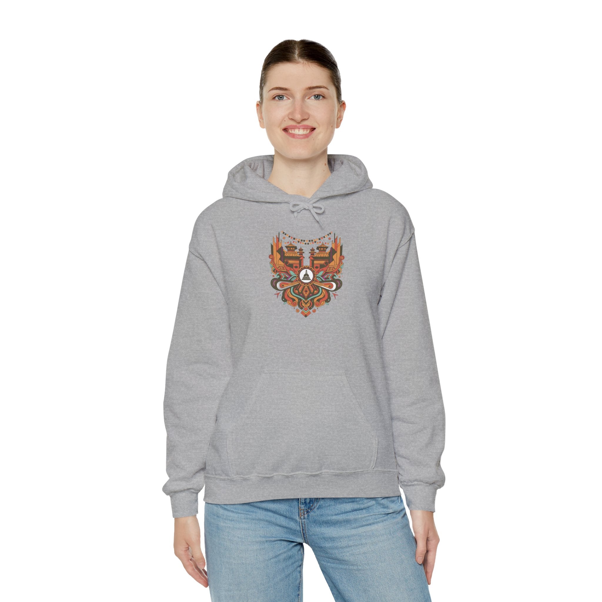 Spiritual Mandala Buddha Hoodie — Colorful Meditation Graphic Sweatshirt