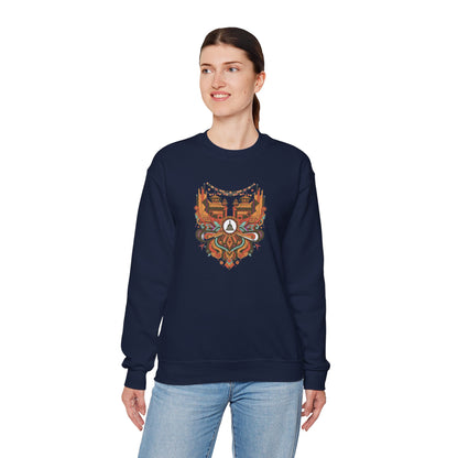 Vintage Tribal Fox Sweatshirt — Geometric Forest Animal Crewneck