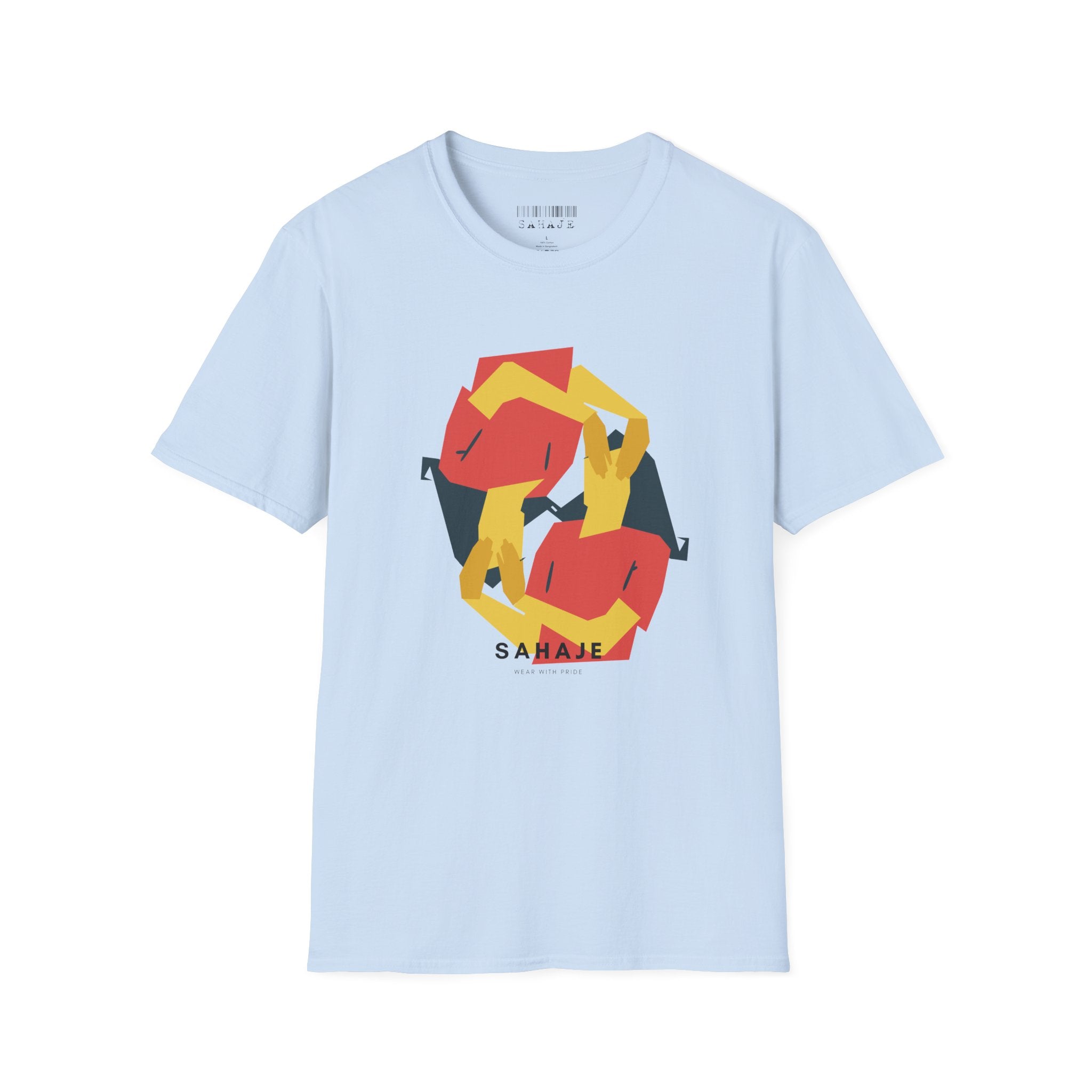 Abstract Faces Graphic T-Shirt — Modern Geometric 'Sahaje' Art Tee
