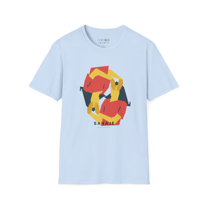 Abstract Faces Graphic T-Shirt — Modern Geometric 'Sahaje' Art Tee