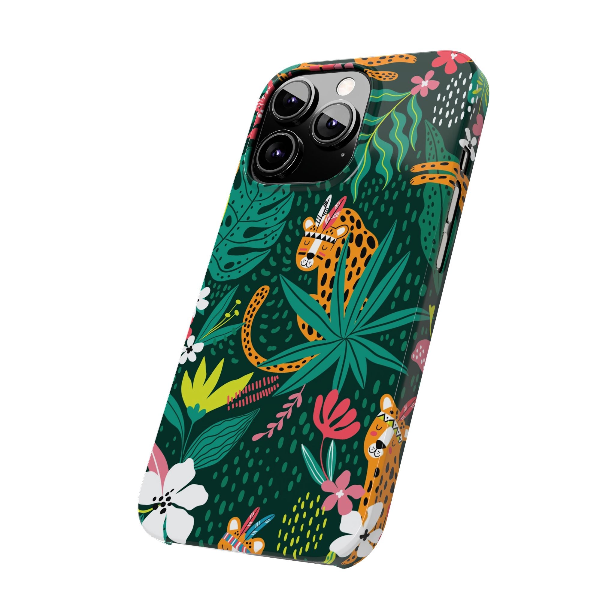 Slim Phone Case — Tropical Jungle Leopard Floral Pattern (Slim Protective Phone Cover)