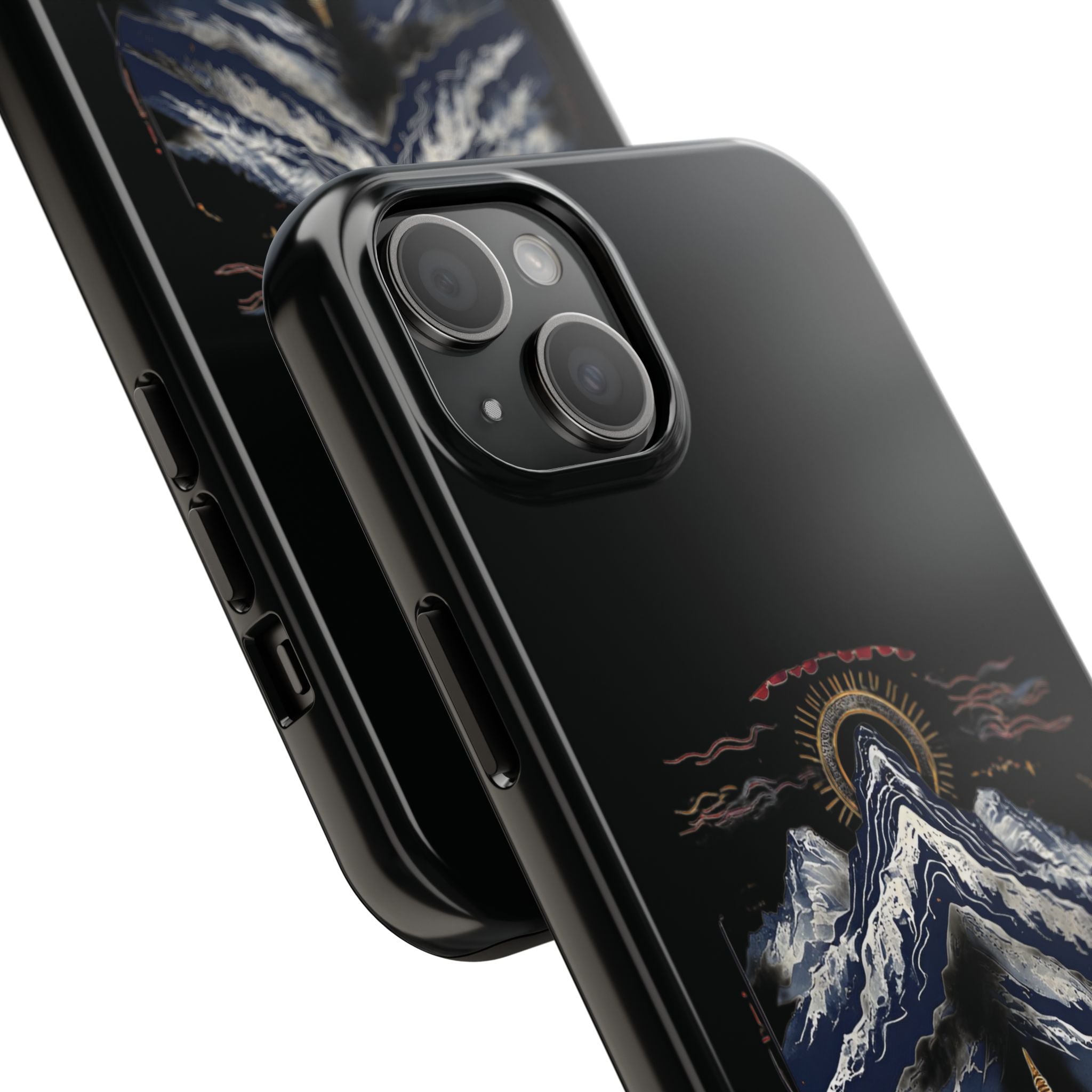 Mountain Temple Tough Phone Case — Japanese-Inspired Landscape Phone Cover