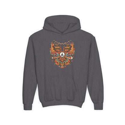 Youth Hoodie — Rustic Peace Mandala Graphic