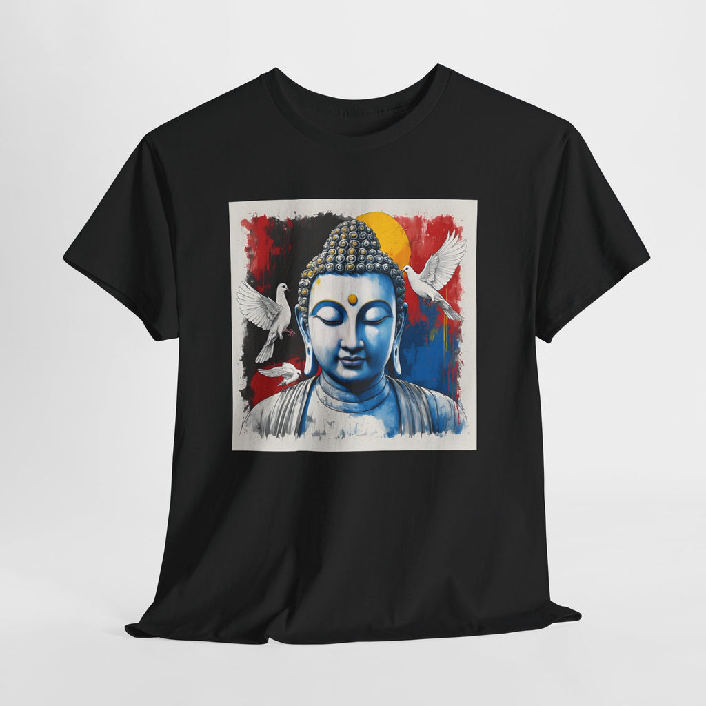 Buddha Peace Tee — Colorful Buddha & Doves Graphic T-Shirt